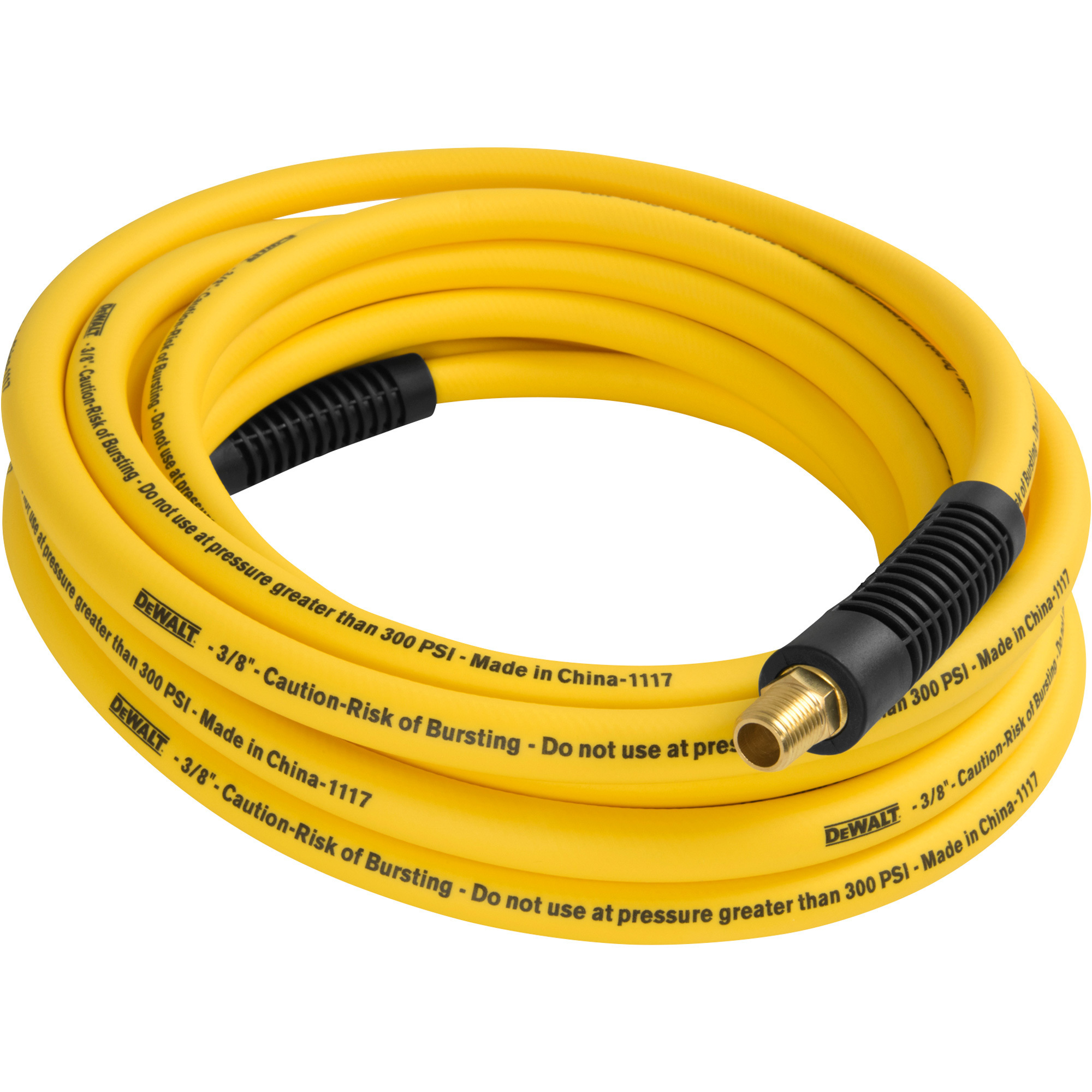 DEWALT Premium Hybrid Air Hose, 3/8in. x 100ft., 300 PSI, Yellow, Model# DXCM012-0206